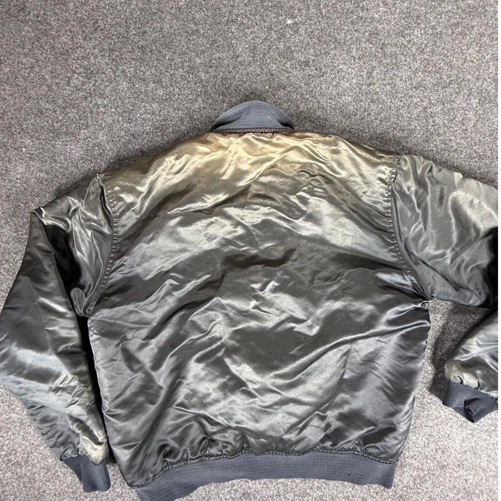 VTG 80s Oakland Raiders Starter NFL Pro Line Black Satin Bomber Jacket Large‎